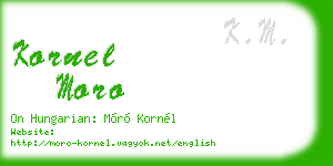 kornel moro business card