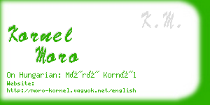 kornel moro business card